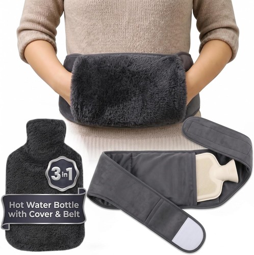Hot water bottle with cover - bottle,